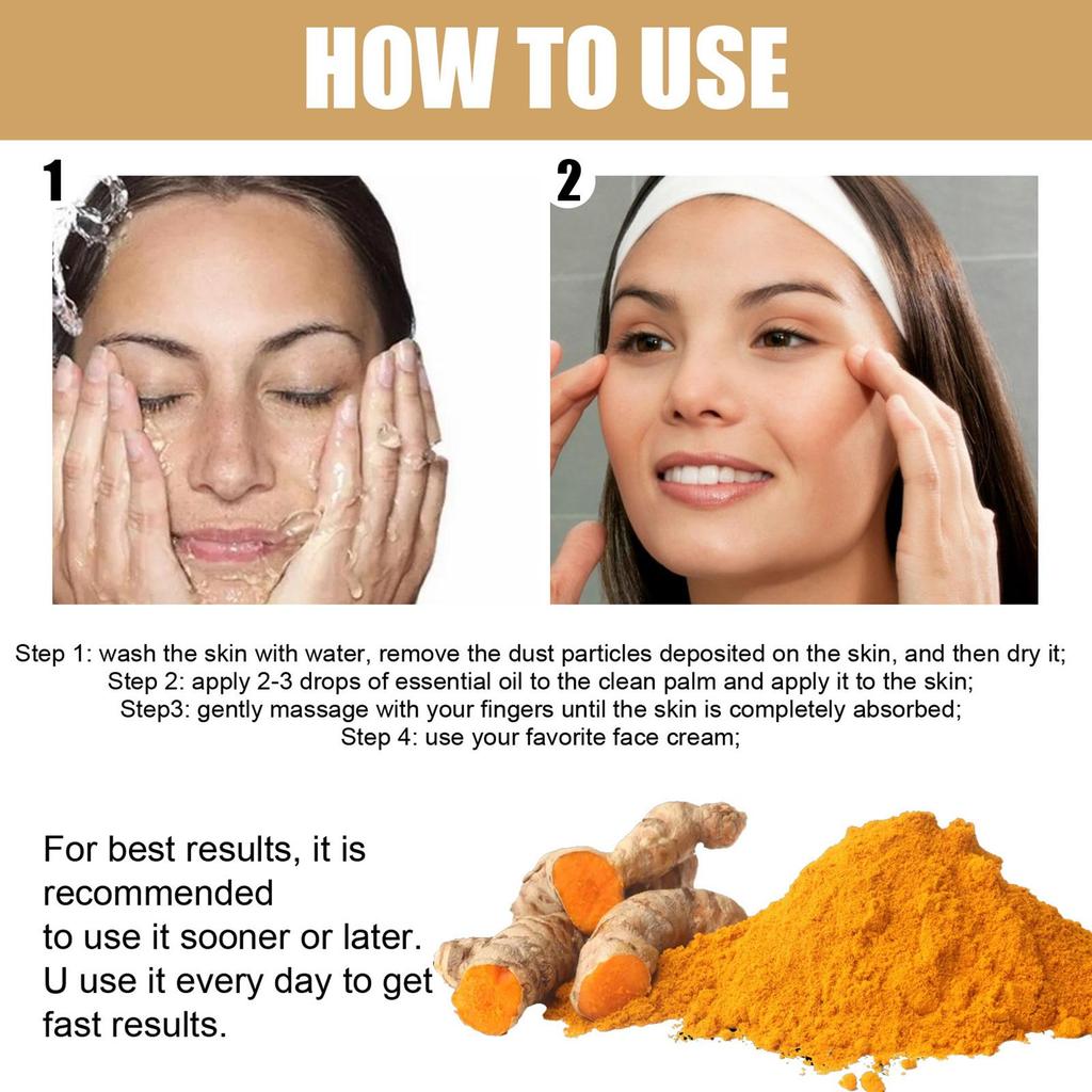 1/2/3/5pcs 30ml Turmeric Freckle Whitening Serum Curcumin Pigment Brighten Correcting Oil Spot B5C0