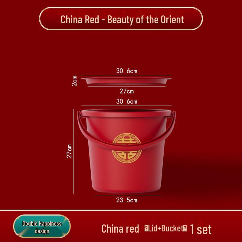 Red Wedding & Housewarming Joy Buckets - Large Plastic Pair in Vibrant Red