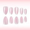 30-Piece Nude Pink Almond Cat Eye Press-On Nails – Sheer, Gentle, Simple Whitening, Daily Wear
