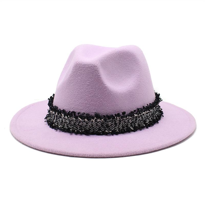 2021 Autumn Men'S And Women'S Woolen Hats, Solid Color Jazz Top Hats, Crystal Diamond Gift Hats