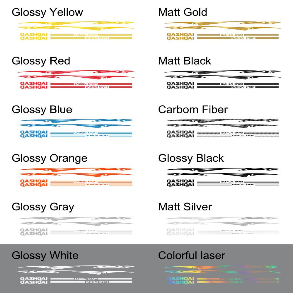 2 st Bilstickers För Nissan Qashqai J10 J11 J12 Vinylfilm Sportstyling Auto Sidokjol Dekal Tuning