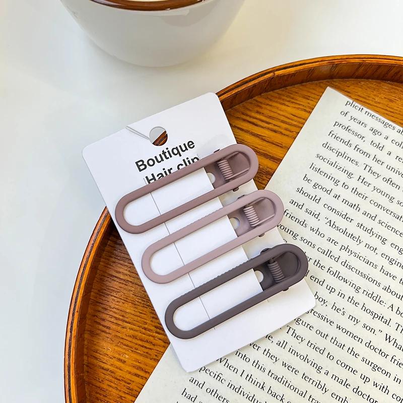 3/4 Pcs/Set New Women Girks Vintage Frosted Geometry Ornamentr Hair Clips Adult Lovely Alloy Hairpins Female Hair Accessories