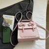 Bow Plaid Shoulder Small Square Bag Female
