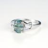 Eleganter S925 Sterlingsilber Ovaler Natürlicher Wassergras-Achat Verlobungsring für Damen Ehering Schmuck Geschenk