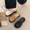 Spring and summer 2025 new thick-soled inner height increase bag head weaving one pedal outer wear slippers casual versatile women's slippers
