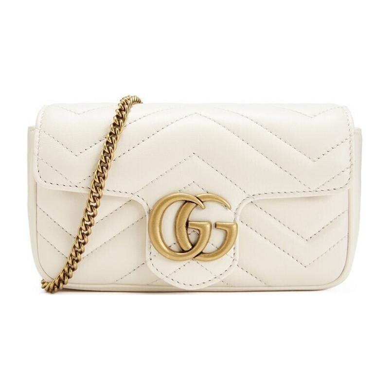 

Gucci GG Marmont Золотий Логотип Потерта Стегана Шкіра Міні Сумка-Кросбоді Жіночі сумки Білий 476433-DSVRT-9022 Gift Set(Basic Set+Box+Shopping Bag)