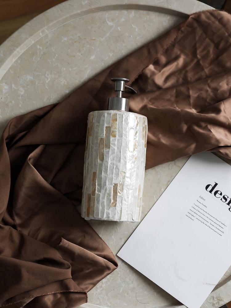 Natural Seashell Soap Dispenser Ceramic Hand Sanitizer Bottle Lotion Bottle Dispenser Bottle Hotel Home Bathroom Accessories