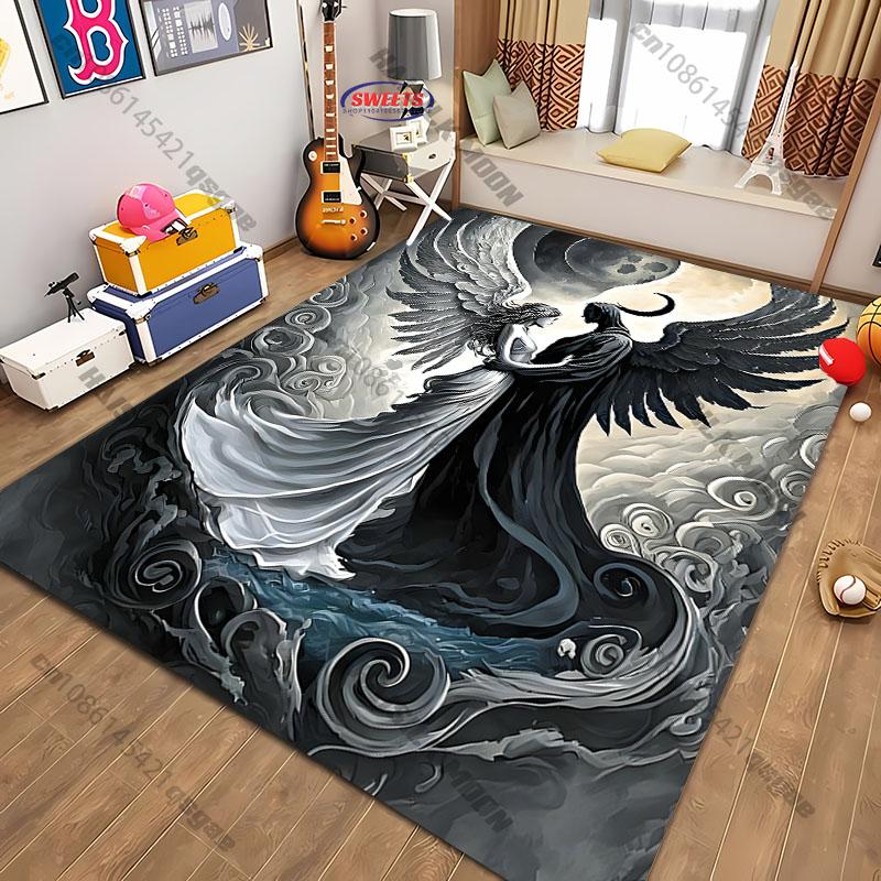 Celestial Angel and Demon Themed Rug for Modern Spaces carpet for home sofa bedroom, gift mat
