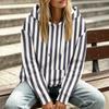 Women's Striped Print Hoodie - Casual Long Sleeve Pullover with and Front Pocket