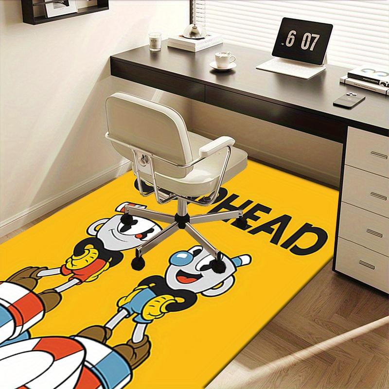 1pc Cuphead,Mugman,Bros Office Carpet Soft Polyester Non Slip Machine Washable Indoor Carpet Living