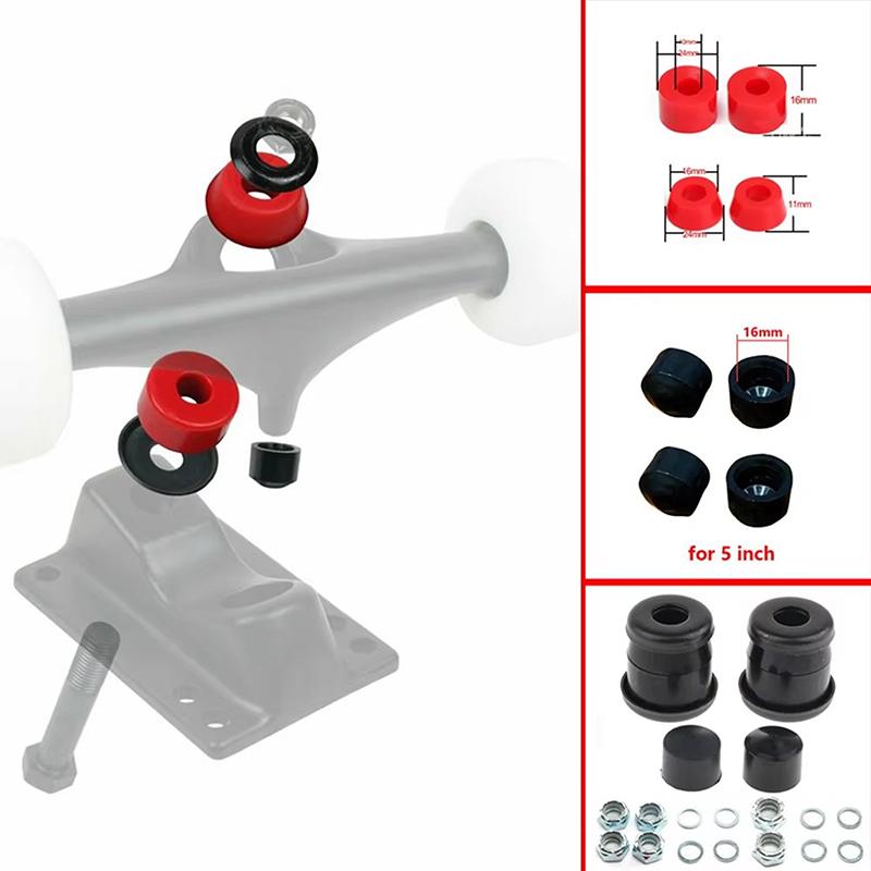 1 Set Skateboard Buchsen Dichtung PU Longboard Stoßdämpfer Truck Überhol-Kit Für Dual Rocker Halterung Skateboard