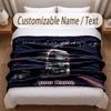 Coperta in Flanella Stampata MAN Truck con Nome Personalizzato Testo Morbida Calda Plaid per Camera da Letto Regalo di Festa