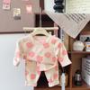 Kids Cotton Pajama Set Boys Girls Soft Sleepwear Long Sleeve Underwear Round Neck A Class Safety Homewear