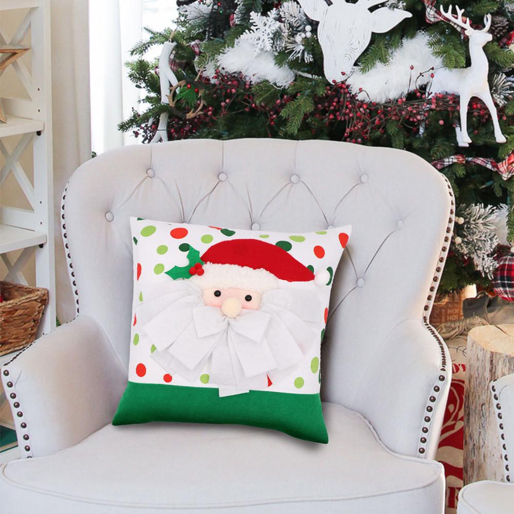 Festive Christmas Santa Claus Pillow Cover Cozy Decorative Cushion For Holidays