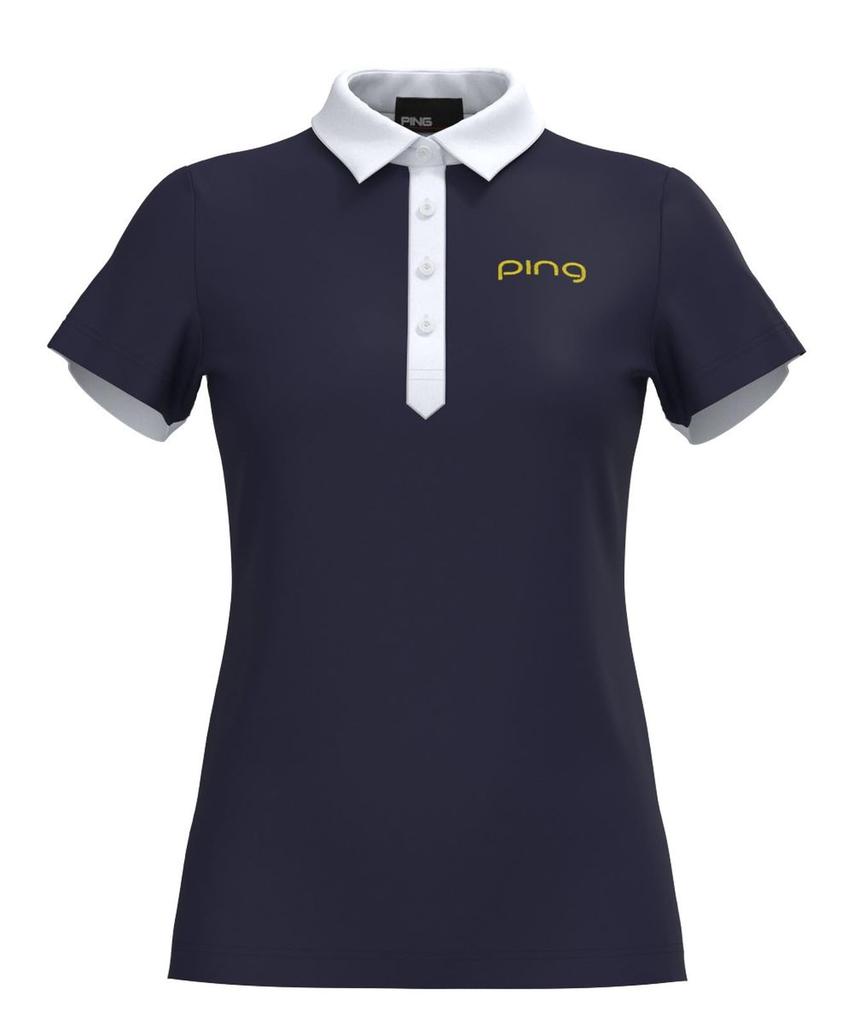 Short Sleeve Polo Shirt Moisture Quick UV Golf M [Pin Apparel] Women's (Cool Core Wicking, Drying, Protection) / / 622-4260810 120_Navy