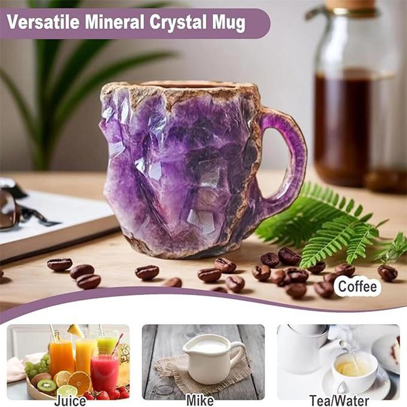 Mineralkristall-Kaffeetasse 2025 Neue mehrfarbige elegante Kristall-Weihnachtstassen Geschenk für Zuhause und Büro Küchenzubehör