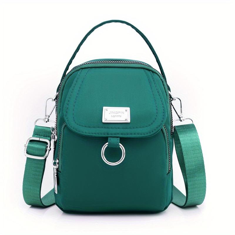 Borsa a tracolla con cerniera tinta unita, Portamonete versatile, Borsa a spalla da donna per lo shopping