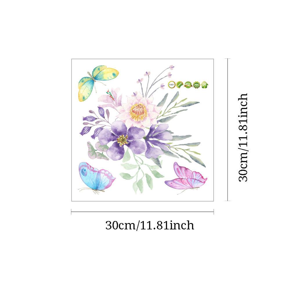 Flower Butterfly Wall Sticker Refrigerator Cabinet Toilet Decoration Sticker