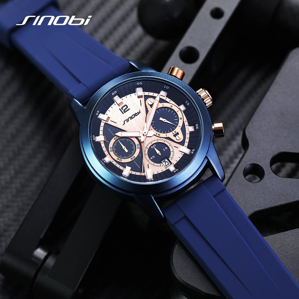 Men'S Watch Premium Sense Multi-Functional Waterproof Silicone Tape Quartz Watch High-End Men'S Watch Men'S