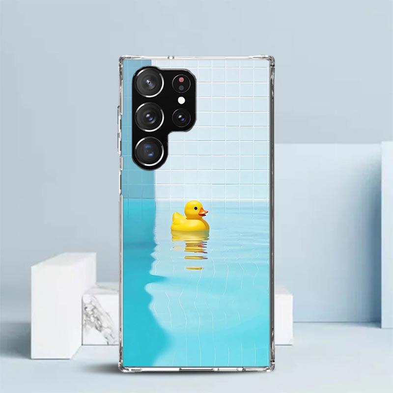 

Rubber Ducks Swimming Pool Soft Cover for Samsung Galaxy S25 Edge S26 S24 S23 Ultra Phone Case S22 S21 Plus S20 FE Print Pattern Samsung S24