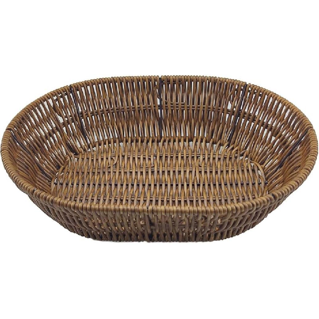 

Wicker Bread Basket,Handwoven Storage Basket for Fruit Basket Vegetables Cosmetics in Home Restaurant & Bakery (Oval 1Pack) Oval 1Pack