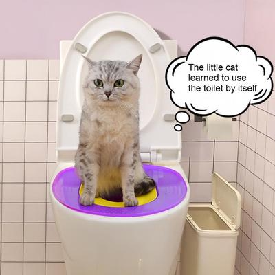 Katzen-Toilettentrainer-Set Wiederverwendbare Katzentoilette Geruchskontrolle Urinalsitz Töpfchen Katzen-Toilettensitz-Einsatz Passt auf Standardtoiletten