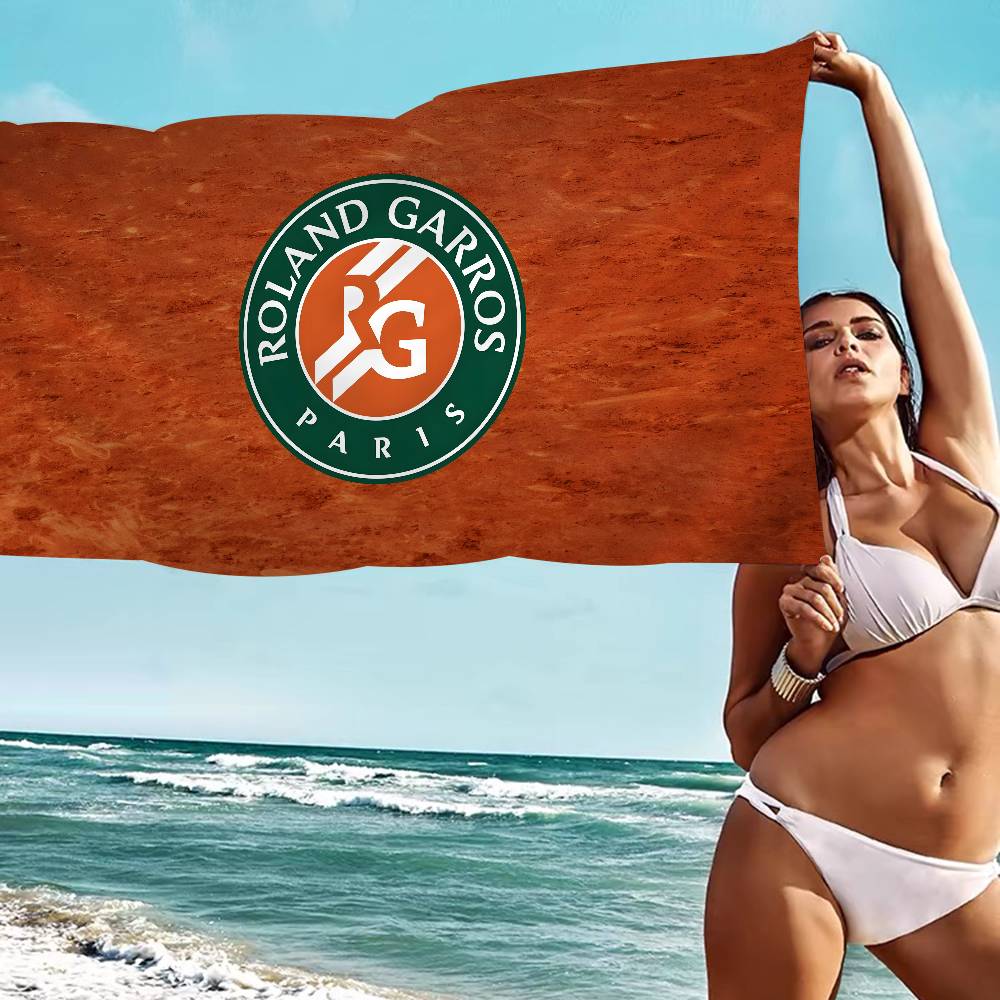 Roland Garros Logos Mode Mikrofaserdecke Schnell trocknende Strandtücher Übergröße Druck Super saugfähige Pooltuchdecke