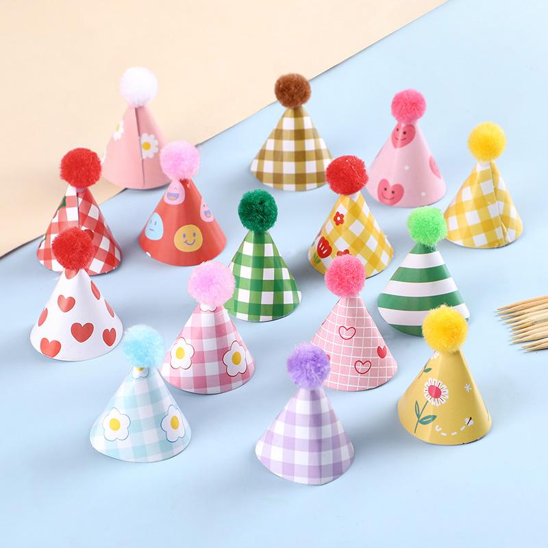 

15Pcs/set Mini Birthday Hat Cake Toppers for Wedding Birthday Party Dessert Cake Decoration Baby Shower Cupcake Topper Christmas