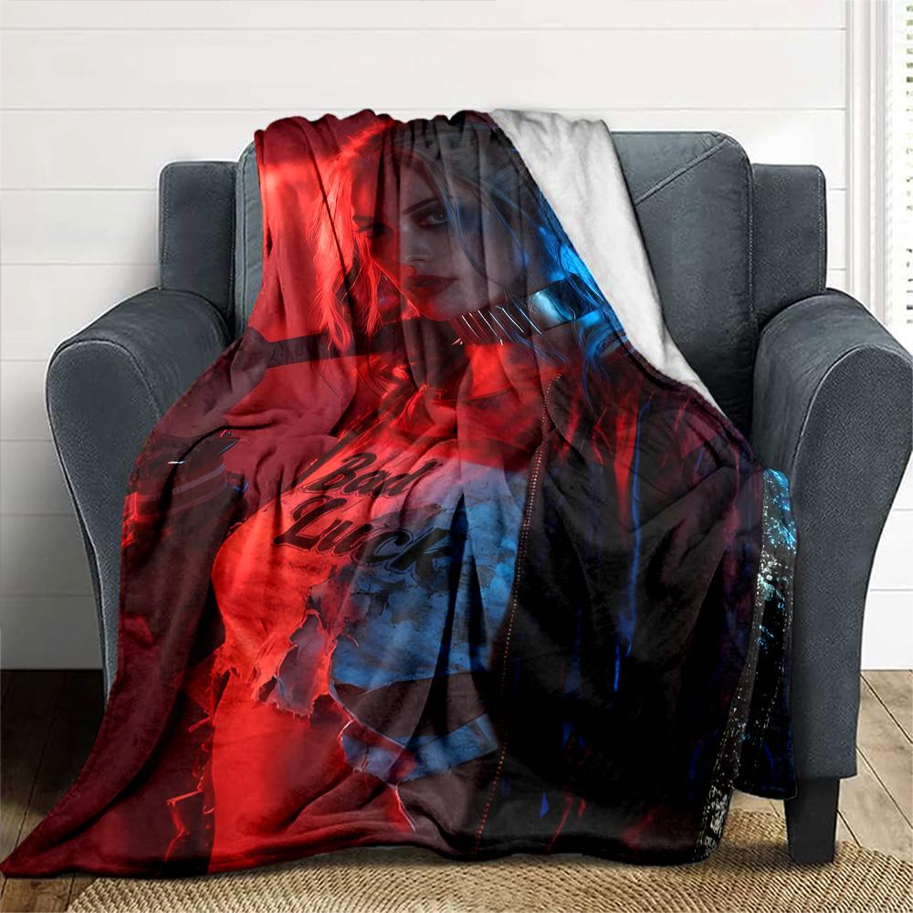Harley Quinn Blanket Ultra-Soft Perfect for Bed Office Chair Seaside for All Seasons Stylish Decor Unique Gift for Family and Friends Camping