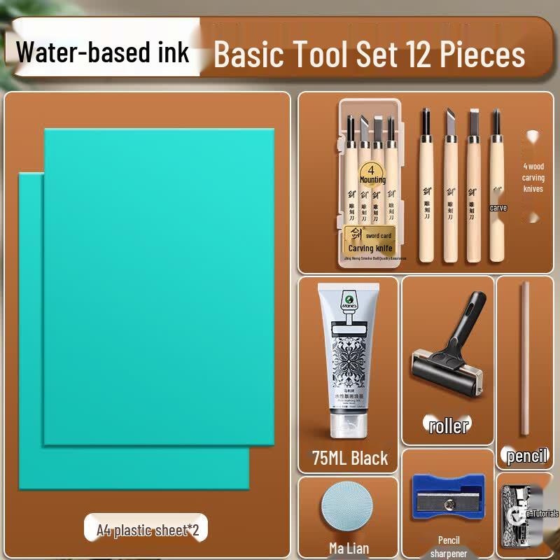 Maries Water-based Printmaking Ink & Tool Set