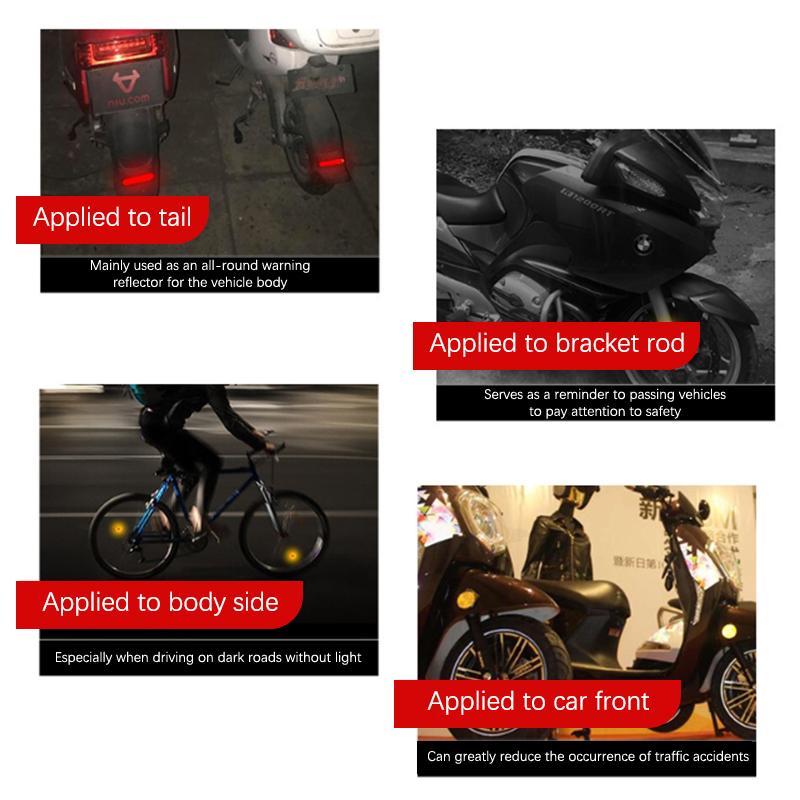 Motorrad, Elektrofahrrad, Hochreflektierender runder Reflektor, Reflektor, Hinterrad-Schutzblech-Bremswarnvorrichtung