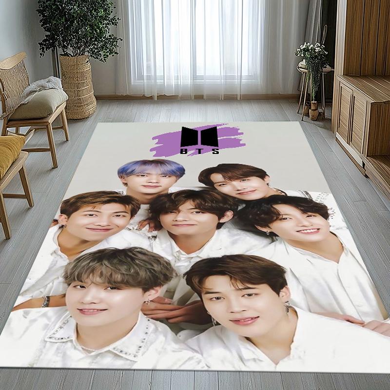 Модный B-BTS Kpop Звезда Гостиная Нескользящий Ковер Мягкий Ковер для Спальни Детской Игровой Комнаты Дивана, Домашний Декор Придверный Коврик Подарок 40x60cm