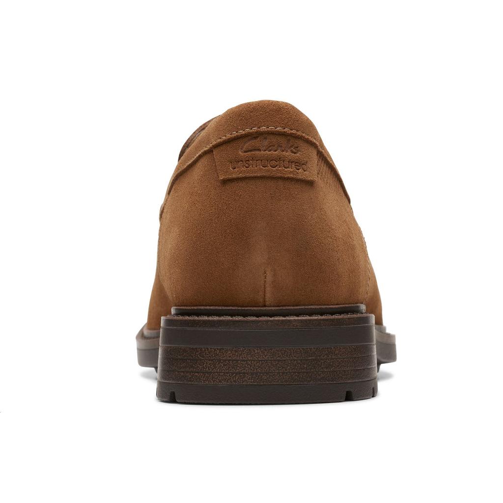 Clarks Unstructured Series Two-Layer Cowhide Formal Business Round-Toe Slip-On Loafers Men Loafers Brown 261745817