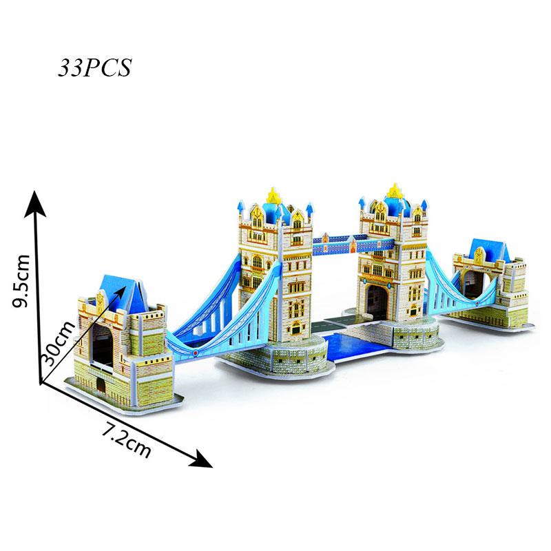 Bastel Architektur 3D Pappe Puzzle Spielzeug Notre Dame de Paris Eiffelturm Basilius-Kathedrale Weltberühmtes Architekturmodell Spielzeug