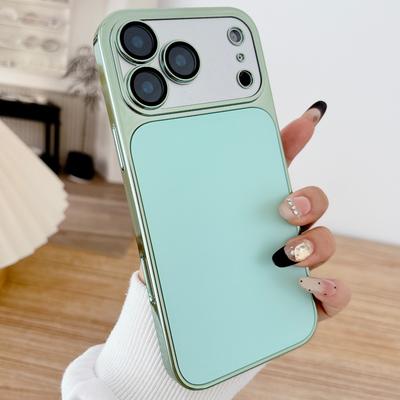 Luxury Plating AG Matte Glass Back Phone Case For iPhone 14 15 16 17 Pro Max Full Lens Camera Protection Shockproof Hard Cover
