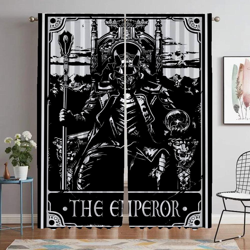 

Modern Living Room Curtains for Camera Deadly Tarot The Sun Tin Sign Shades Blackout Curtain Home Interior Curtains 2 Pieces W50xH70cmx2pcs-CL