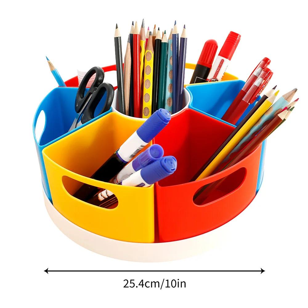 Creative Rotating Storage Caddy 360° Rotatable Art Supply Organizer Portable Rotating Marker Desk Organizer for School Office