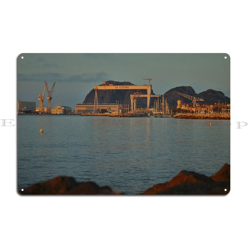 La Ciotat Shipyard Metal Plaque Poster Wall Mural Wall Decor Kitchen Designs Mural Tin Sign Poster 20x30cm(7.8x11.8inch)