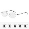 Stylish Oval Frame Reading Glasses for Women Men Fashion Vintage Rimless Presbyopia Ultralight HD Lenses Far Sight Eyeglasses