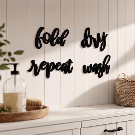Wooden Letters for Wall Stickers, Self-Adhesive Art Decor, Retro 3D Three Dimensional Letter Signs English Words Stickers Home Living Room Bedroom