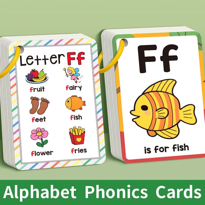 156 Words A-Z Learning Cards with Pictures, 27 English Word Cards, Educational Cognitive Games