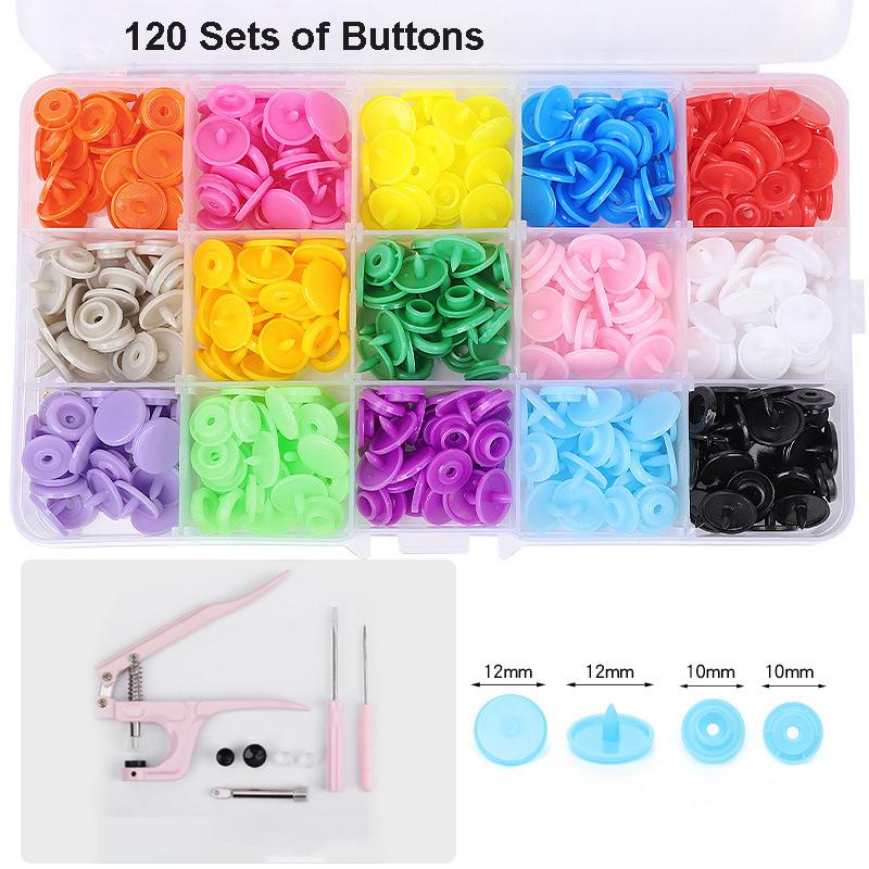 Metal Snap Button with Plier Tool Sewing Button Thickened Snap Fastener Sewing Tool Kit Diy Craft Installing Sewing Clothes