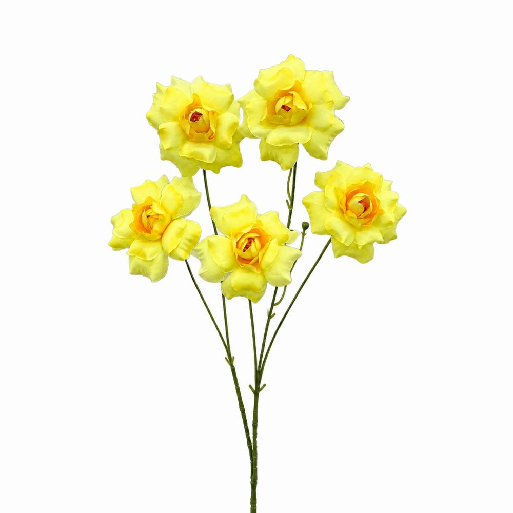 5 Heads Artificial Rose Flower Multicolor Photo Props Decorative Flower Scenery Decoration Silk Petals Faux Flower