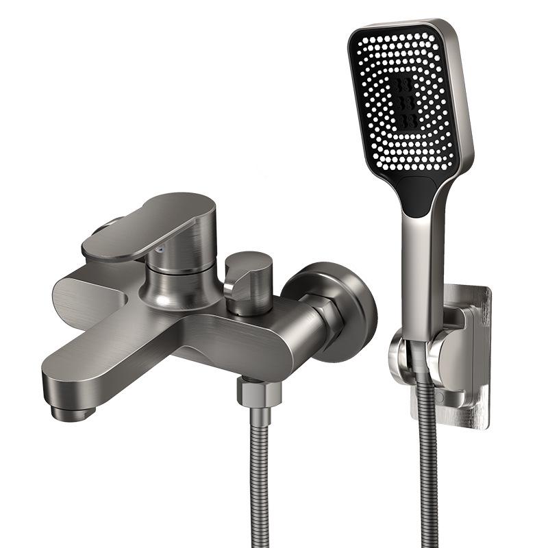 Juego de grifo de ducha y baño de 3 funciones color Gunmetal con mezclador