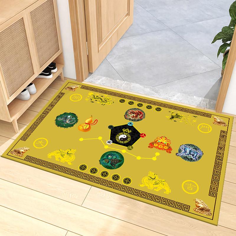 Seven Stars Luck & Fortune Entrance Mat with Five Emperor Coins