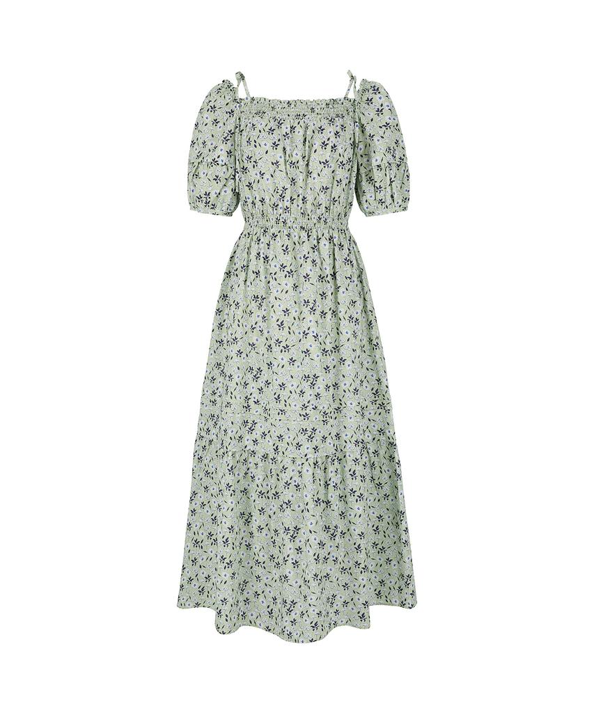 SOUP Flower Puff Smocking Long Dress (Oa6Opt2)