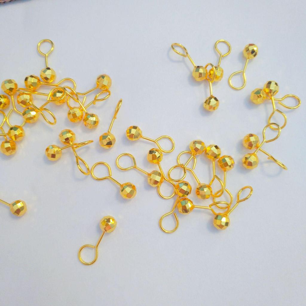 Vietnam Gold Laser Surface 9-Shaped Needle Earrings: Fashionable, Elegant, Simple, Bean-Shaped Studs for Women