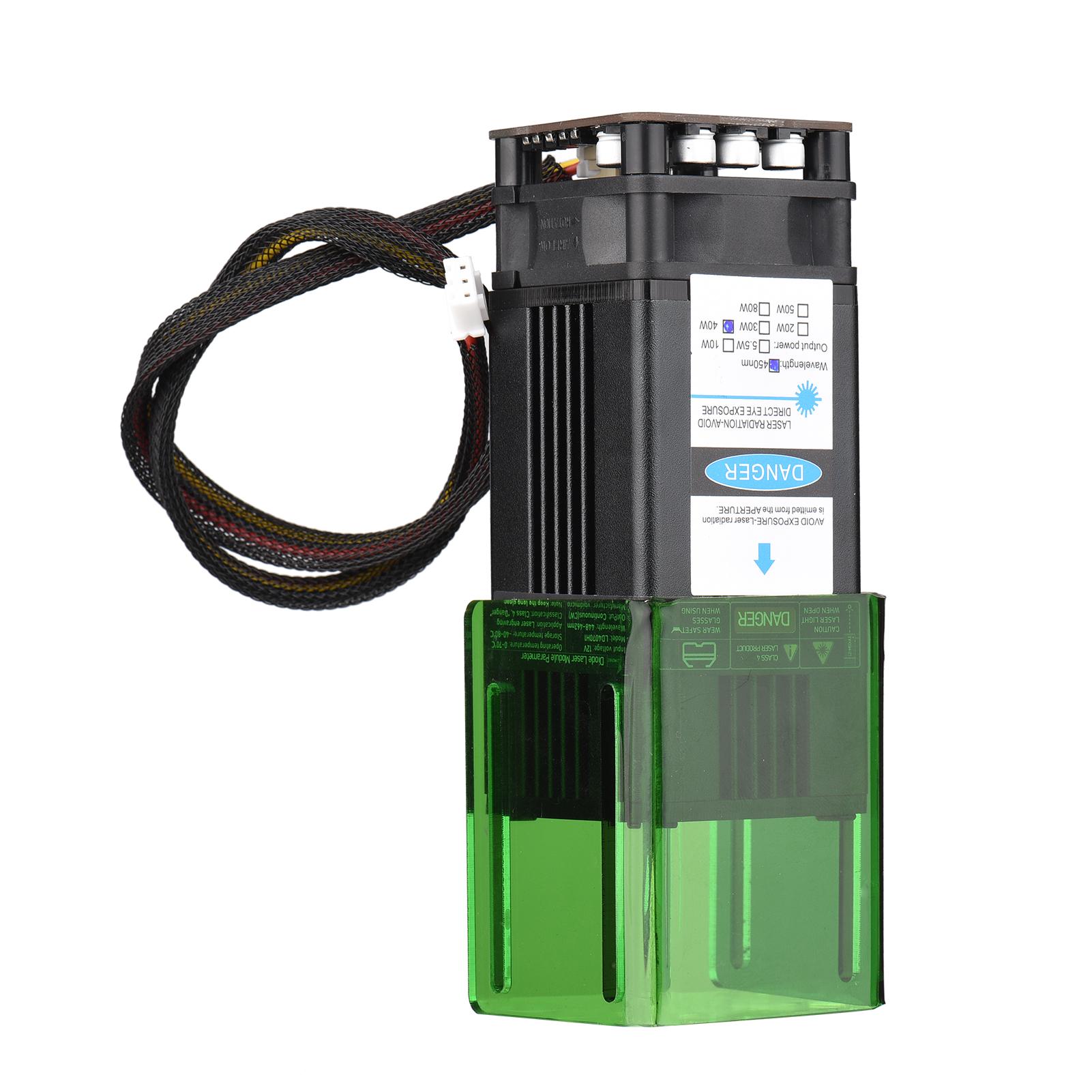 

Лазерний модуль 450 нм 5,5 Вт із захисною кришкою, регульованою фокусною відстанню, високою головкою для лазерного гравіювання 40W 40mm чорний