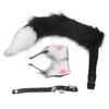 Cat Ears and Wolf Animal Tail Cosplay Costume Faux   Hair Clip Headdress Halloween Leather Neck Chocker Set Animal Cosplay Party Costume