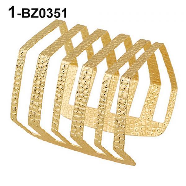 Het mode Unisex Geometrisk Urholkad Guld Silver Armring Punk Manschett Vridet Armband